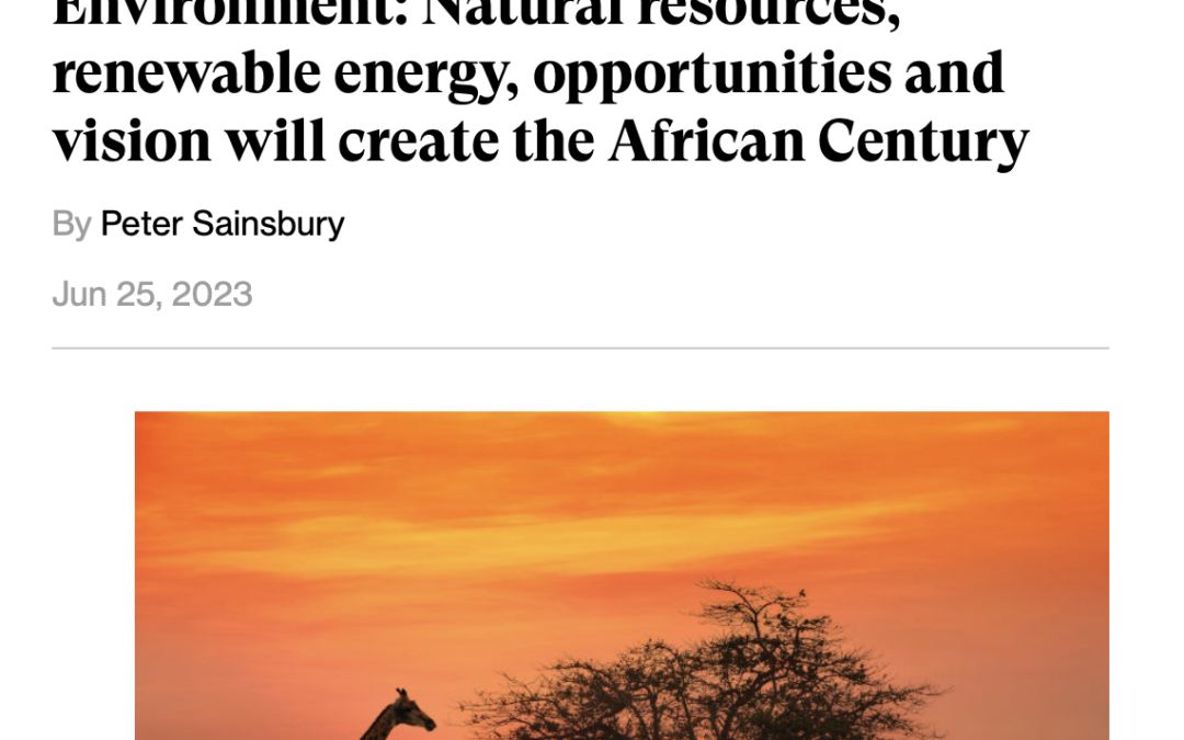 Natural resources, renewable energy, opportunities and vision will create the African Century